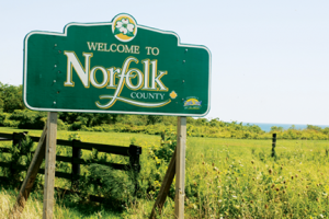 Welcome to Norfolk County sign