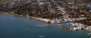 Port Dover harbour aerial view